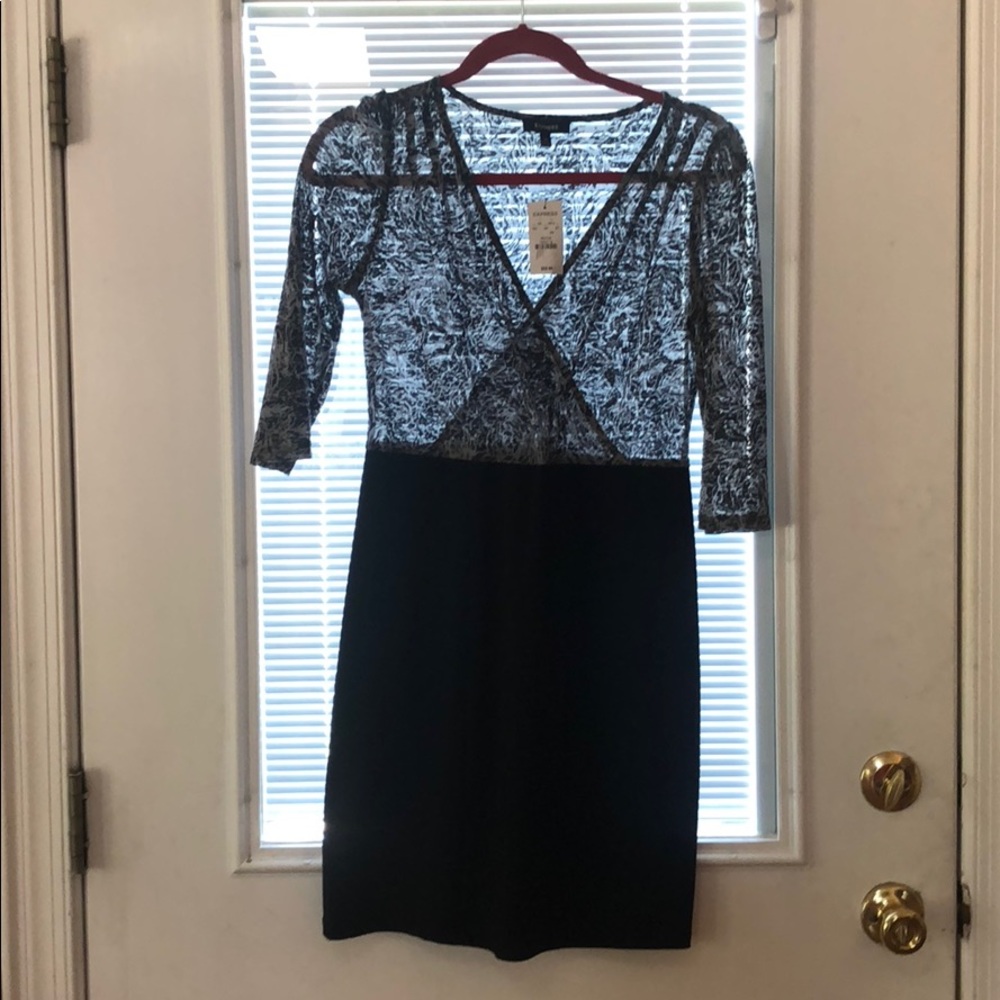 NEVER WORN Express Dress - Grey Top w black bottom
